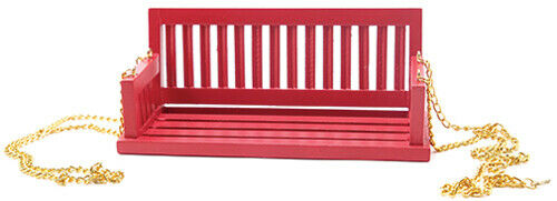 Dollhouse Miniature Porch Swing in Red