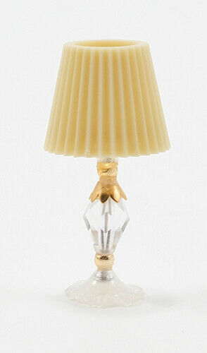 Chrysnbon Crystal and Gold Trim Table Lamp Dollhouse Miniature