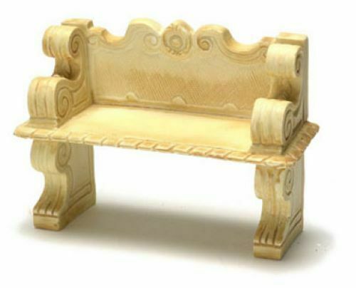 Dollhouse Miniature Victorian Bench, Tan, 2 Pieces