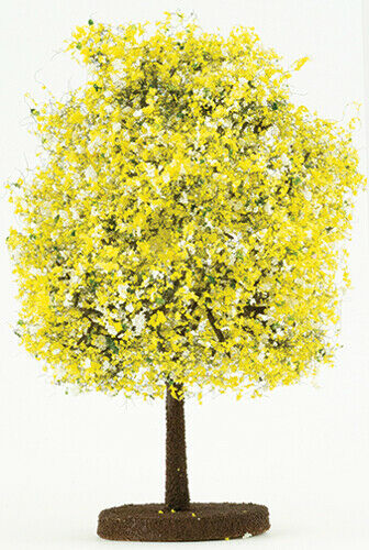 Dollhouse Miniature Small Yellow- White Bush