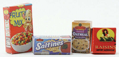 Dollhouse Miniature Food Box Set of Four