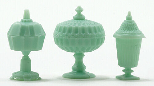 Chrysnbon Jadite Candy Dishes -  Dollhouse Miniature