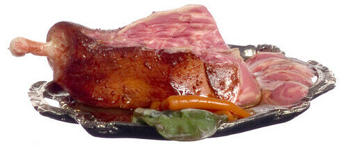 Dollhouse Miniature Sliced Ham and Veggies by Falcon Miniatures