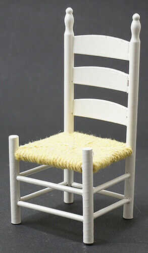 Dollhouse Miniature Shaker Side Chair in White