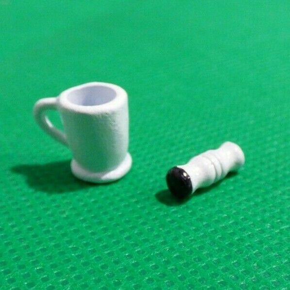 Dollhouse Miniature Shaving Mug and Brush