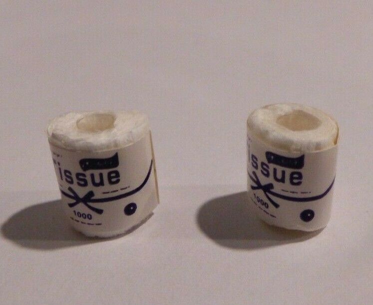 Dollhouse Miniature Toilet Paper Set of 2