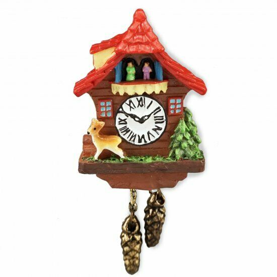 Reutter Porcelain - Dollhouse Miniature Cuckoo Clock Red Roof