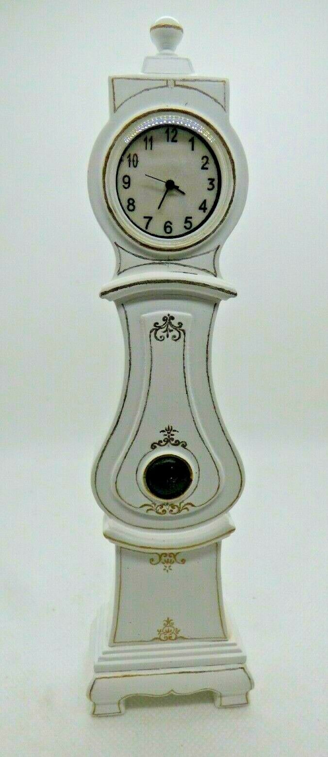Dollhouse Miniature JBM Mora Longcase Working Clock in White