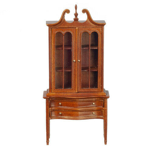 Dollhouse Miniature Hepplewhite Display Cabinet in Walnut by JBM