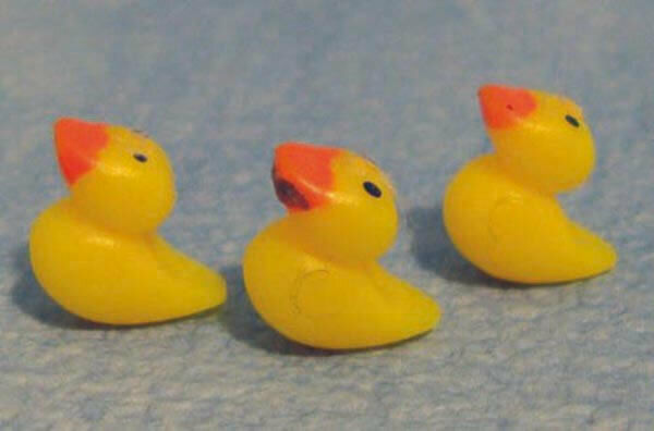 Dollhouse Miniature Pack of 3 Yellow Ducks