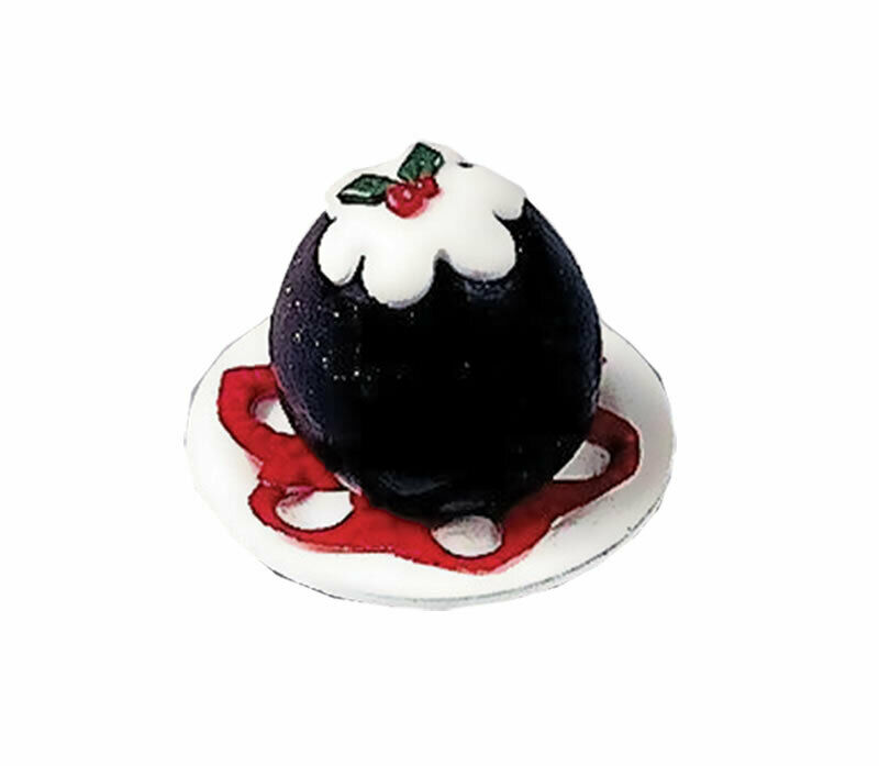 Dollhouse Miniature Glass Christmas Pudding