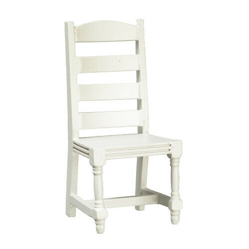 Dollhouse Miniature Ladderback Side Chair White