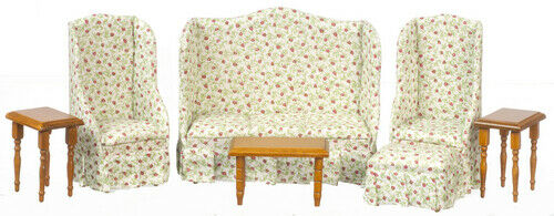 Dollhouse Miniature Living Room Set of 7