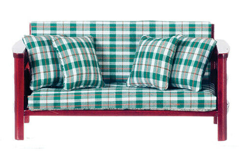 Family Room Sofa in Mahogany - Dollhouse Miniature