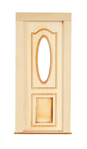 Dollhouse Miniature Oval Cutout Door with Pet Door