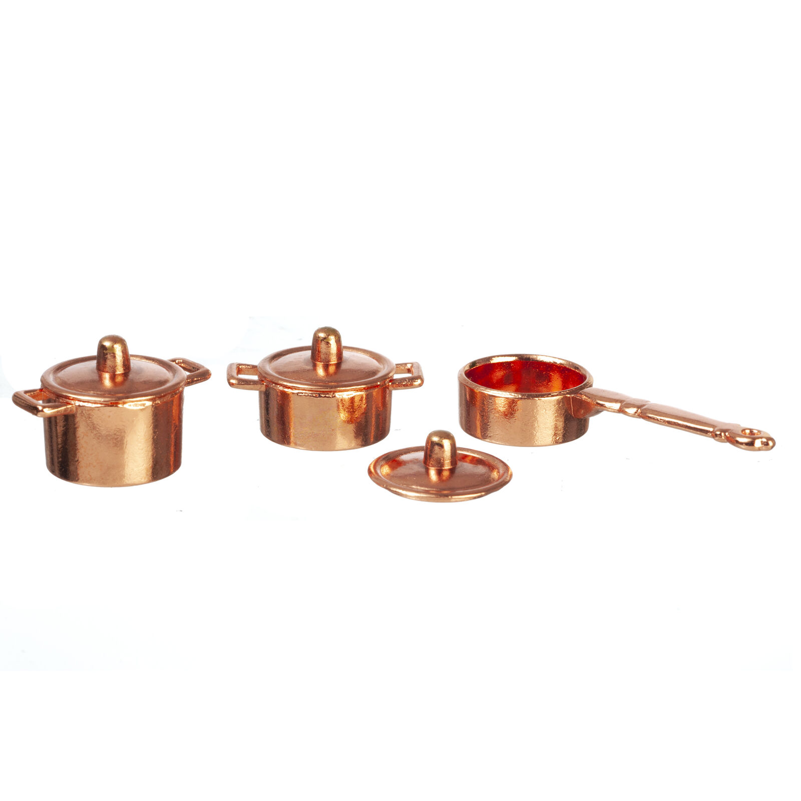 Dollhouse Miniature Copper Pot Set of 6