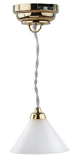 Dollhouse Miniature LED Modern Hanging Lamp with Cone Shade