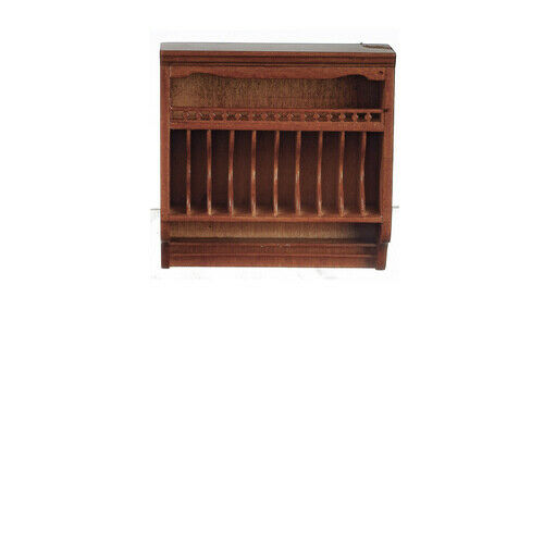 JBM Fine Miniature Kitchen Plate Rack in Walnut for Dollhouse