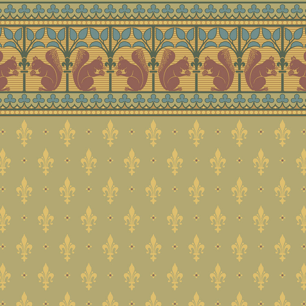 Bradbury and Bradbury Wallpaper - Gothic Squirrel Frieze and Wall