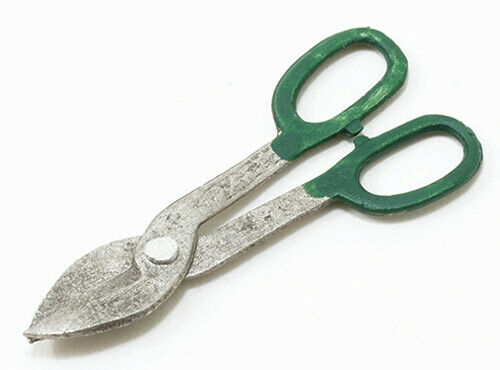 Dollhouse Miniature Green Tin Shears by Sir Thomas Thumb