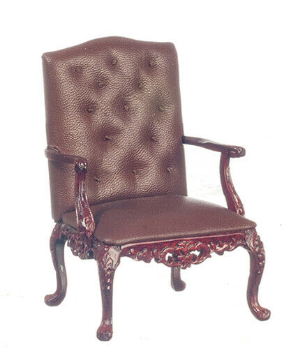 Dollhouse Miniature -George VI Armchair in Mahogany from the Platinum Collection
