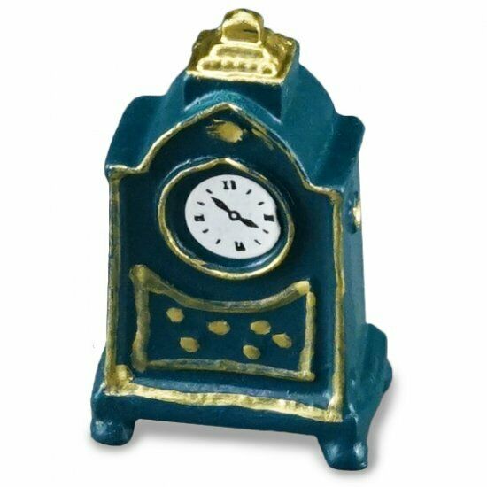 Reutter Porcelain - Dollhouse Miniature Blue Chimney Metal Clock