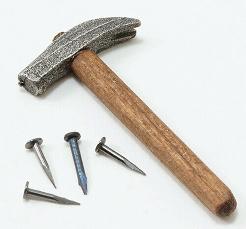 Dollhouse Miniature Hammer and Nails by Sir Thomas Thumb