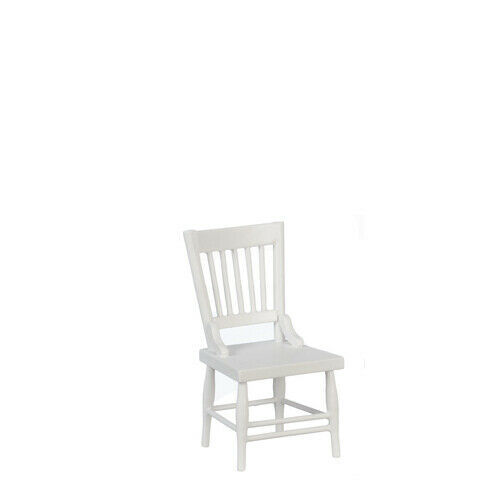 Dollhouse Miniature Kitchen Chair with Turned Leg in White