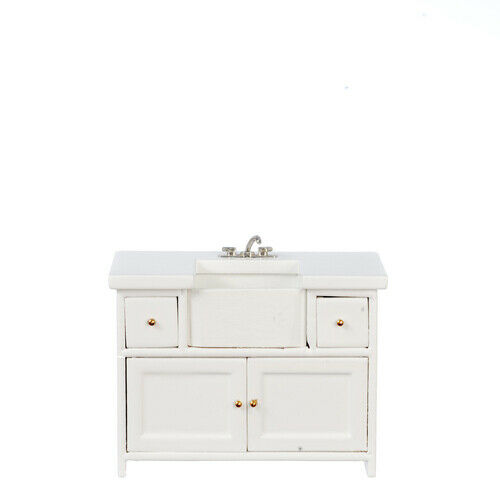 Dollhouse Miniature Small Kitchen Sink in White