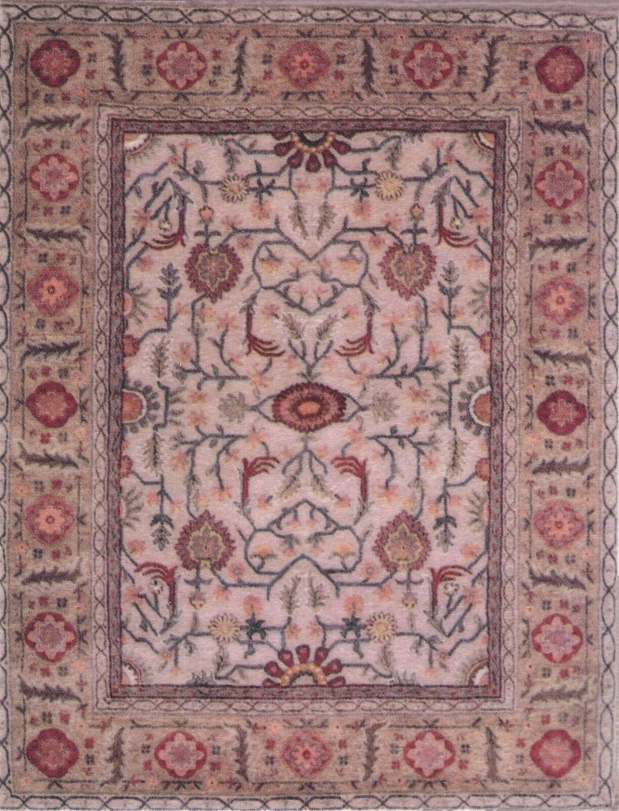 Dollhouse Miniature Turkestan Printed Rug