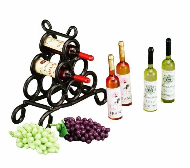 Reutter Porcelain Wine Bottle Cage - Dollhouse Miniature