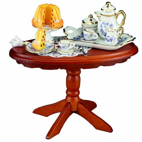 Reutter Porcelain - Coffee & Cake Set on Table - Dollhouse Miniature
