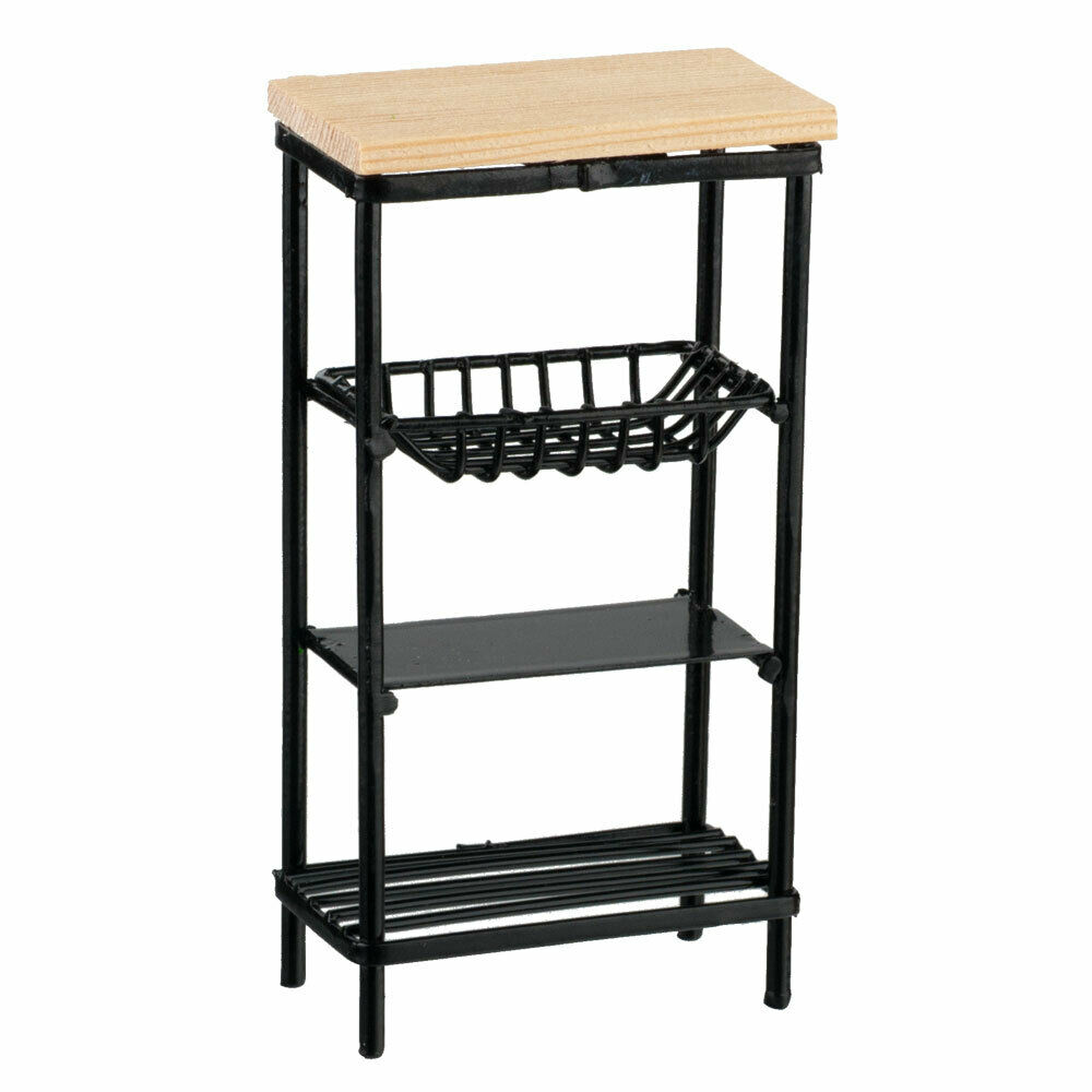 Dollhouse Miniature Black Utility Rack