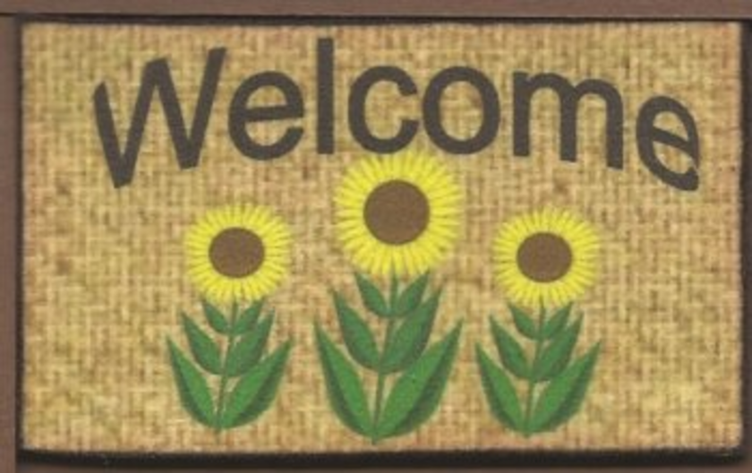 Dollhouse Miniature Welcome Mat - Sunflowers Handcrafted