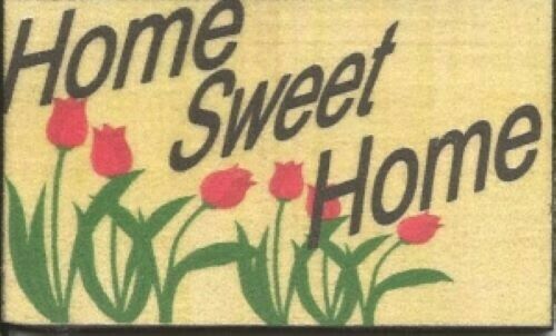Dollhouse Miniature Welcome Mat - Tulips Home Sweet Home  Handcrafted