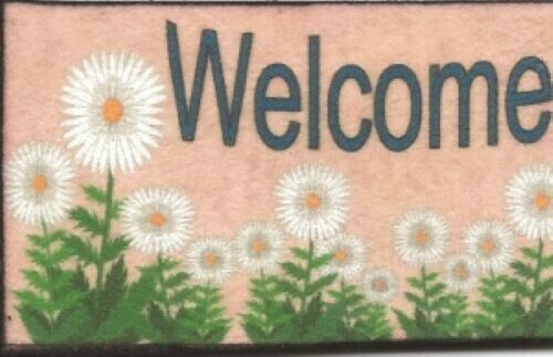 Dollhouse Miniature Welcome Mat - Welcome Flower  Handcrafted