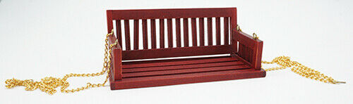 Dollhouse Miniature Porch Swing in Mahogany