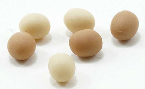 Dollhouse Miniature Eggs, 6 Pieces