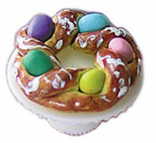 Dollhouse Miniature Easter Bread on Stand