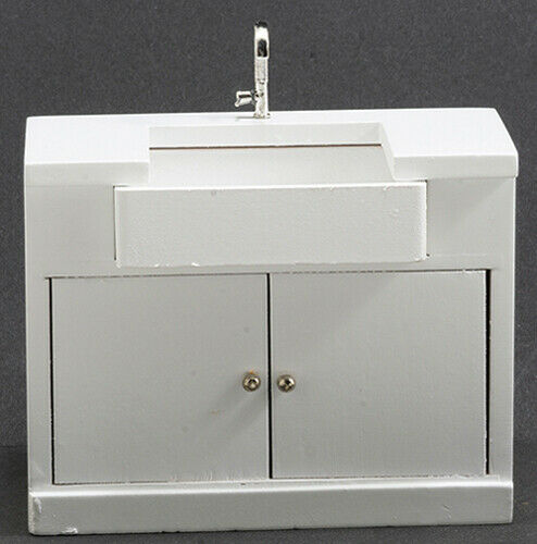 Dollhouse Miniature White Modern Sink
