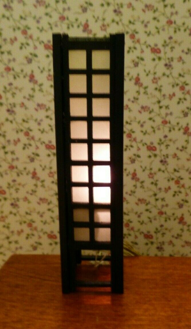 Dollhouse Miniature 12V Shoji Floor Lamp Handcrafted