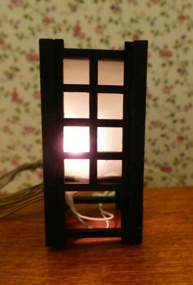 Dollhouse Miniature 12V Shoji Table Lamp Handcrafted