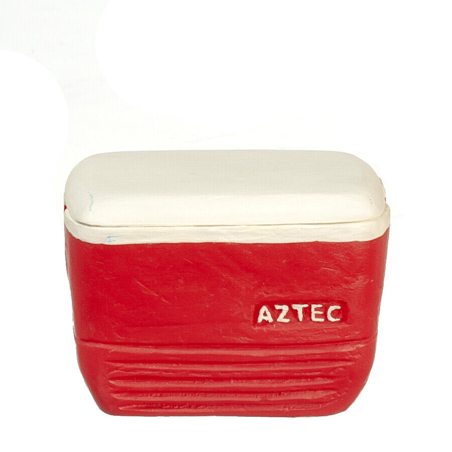 Dollhouse Miniature Large Cooler with Lid - Red