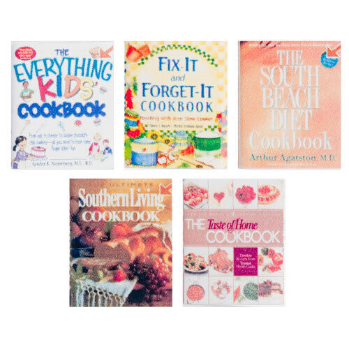Dollhouse Miniature Cookbook Set #2, Set of 5