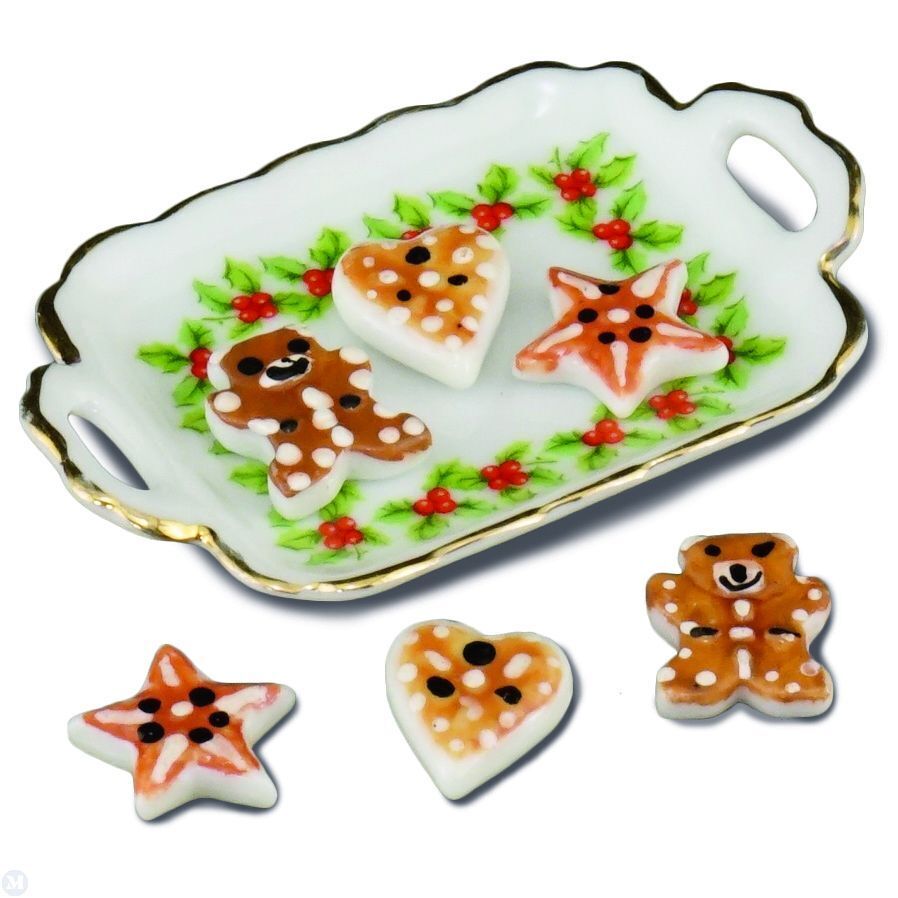 Reutter Porcelain - Dollhouse Miniature Christmas Cookies on Tray