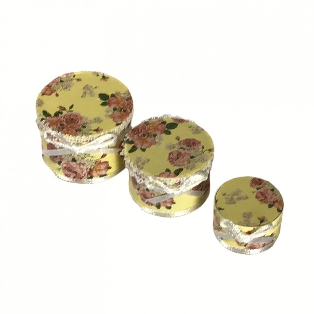 Reutter Porcelain - Dollhouse Miniature Set of 3 Hat Boxes