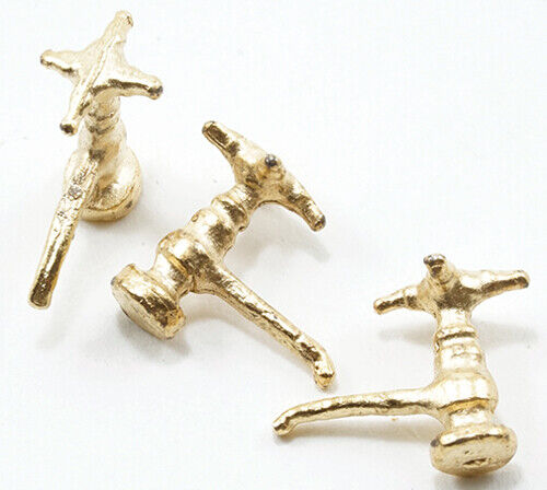 Dollhouse Miniature Brass Faucets Set of 6