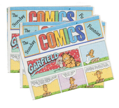 Dollhouse Miniature Sunday Comics Set of 3 - Handcrafted