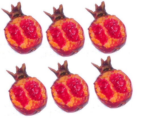 Dollhouse Miniature Cut Pomegranate, 6 Pieces, by Falcon Miniatures