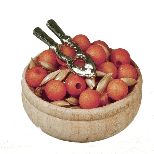 Dollhouse Miniature Nut Bowl, Cracker, and Nuts